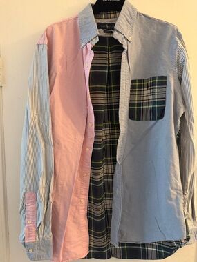 Ralph Lauren Pink & Light Blue Mixed Plaid Oxford Button-Down Shirt